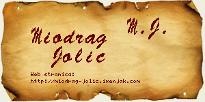 Miodrag Jolić vizit kartica